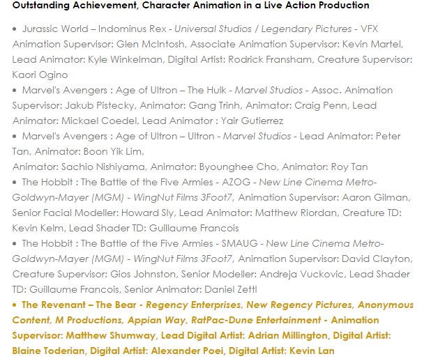 Состоялась 43-я церемония Annie Awards, победители ниже. Придётся разбить пост на две части.
Из основного: Головоломка отхватила 10 наград, включая за лучший полнометражный мультфильм, 3 награды пол...